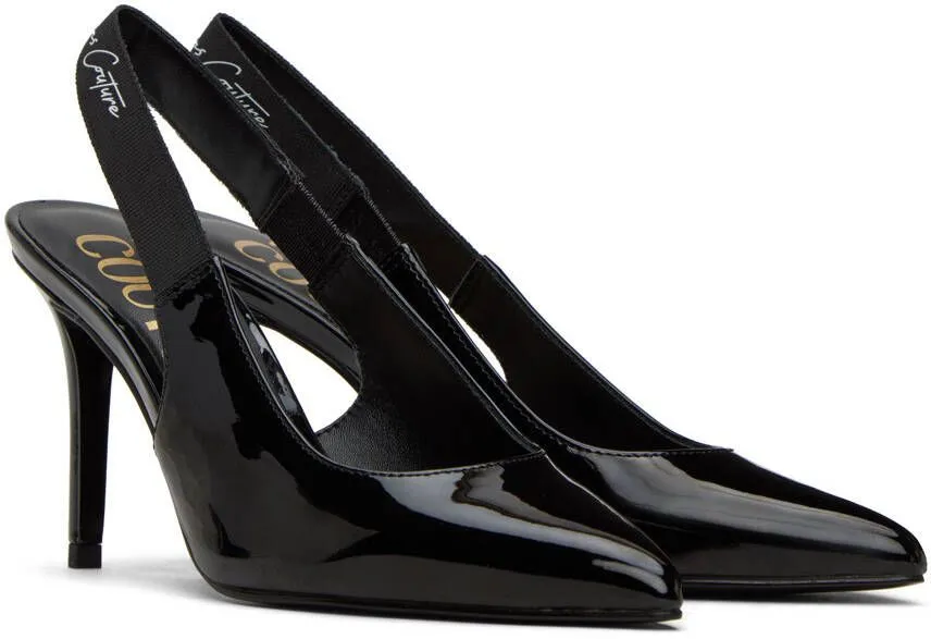 Versace Jeans Couture Black Scarlett Slingback Heels