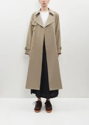 Washed Finx Silk Chambray Trench Coat