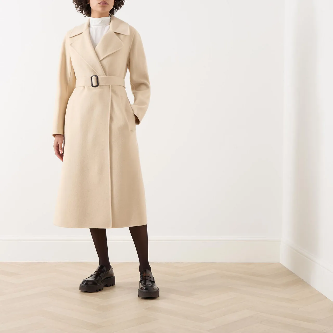 WEEKEND MAX MARA Manu Belted Wrap Coat - Sand