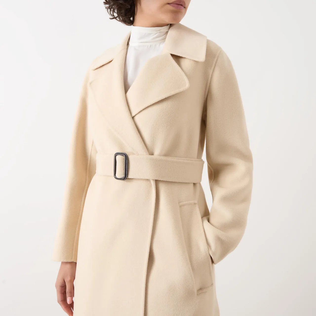 WEEKEND MAX MARA Manu Belted Wrap Coat - Sand