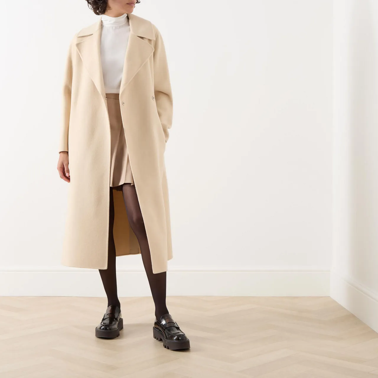 WEEKEND MAX MARA Manu Belted Wrap Coat - Sand