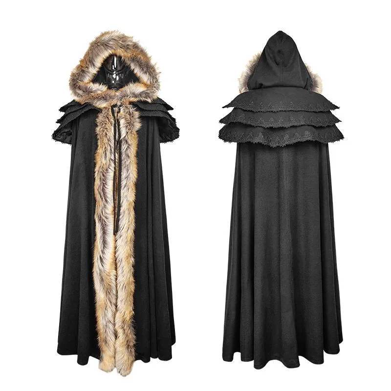 Women's Gothic Woolen Hooded Maxi Coat